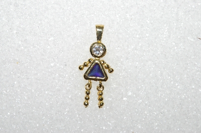 MBA #S51-050   "1980's Gold Plated Sterling  September Girl Pendant"