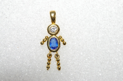"SOLD" MBA #S51-682   "1980's Gold Plated Sterling September Boy Pendant"