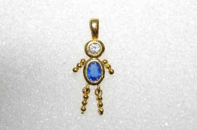 "SOLD" MBA #S51-682   "1980's Gold Plated Sterling September Boy Pendant"