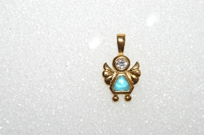 MBA #S51-655    "1980's Gold Plated Sterling March Angel Pendant"
