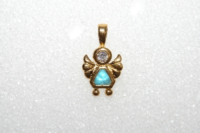 MBA #S51-655    "1980's Gold Plated Sterling March Angel Pendant"