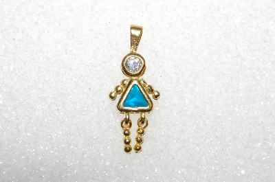 MBA #S51-675   "1980's Gold Plated Sterling March Girl Pendant"