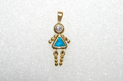 MBA #S51-675   "1980's Gold Plated Sterling March Girl Pendant"