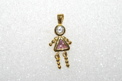 MBA #S51-065   "1980's Gold Plated Sterling October Girl Pendant"