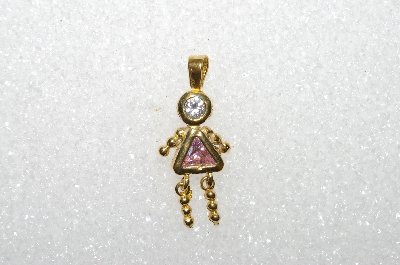 MBA #S51-065   "1980's Gold Plated Sterling October Girl Pendant"