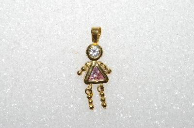 MBA #S51-065   "1980's Gold Plated Sterling October Girl Pendant"