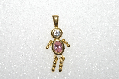 MBA #S51-071   "1980's Gold Plated Sterling October Boy Pendant"
