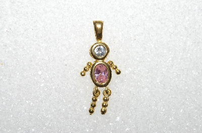 MBA #S51-071   "1980's Gold Plated Sterling October Boy Pendant"