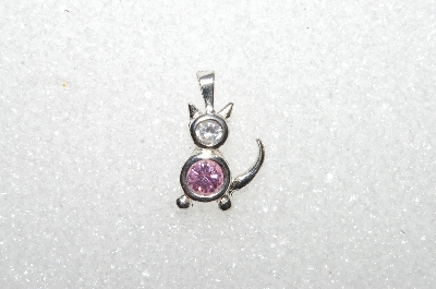MBA #S51-077   "1980's Sterling October Cat Pendant"