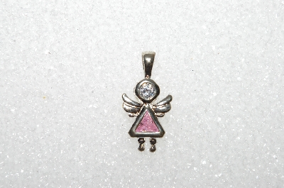 MBa #S51-079   "1980's Sterling October Angel Pendant"