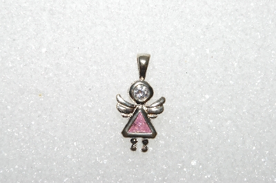 MBa #S51-079   "1980's Sterling October Angel Pendant"