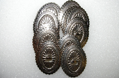 +MBA #S51-254   "Lot Of 28 Nickle Colored Oval Metal Concho's"
