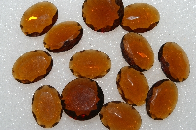 +MBA #S51-281   "Vintage Lot Of 13 Large Brown Glass Rhinestones"