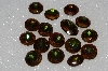 +MBA #S51-304   "Vintage Lot Of 16 Large Brownish Green Glass Rhinestones"
