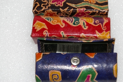 +MBA #S51-591   "Set Of 3 Hand Painted leather Lipstick Holders"