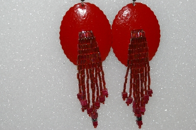 +MBA #S51-421   "Red Concho Beaded Earrings"