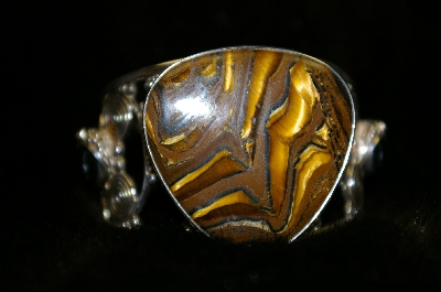 +MBA #TI    Sterling 7" Tiger Iron & Hematite Cuff Bracelet