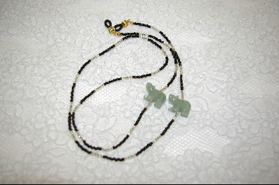 +MBA #6649  "Green Jade Hand Carved Bears"