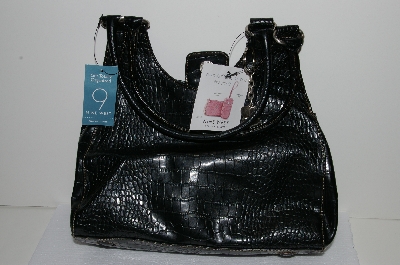 +MBA #S58-111   "Black Nine West 2004 Croco Style hand Bag"