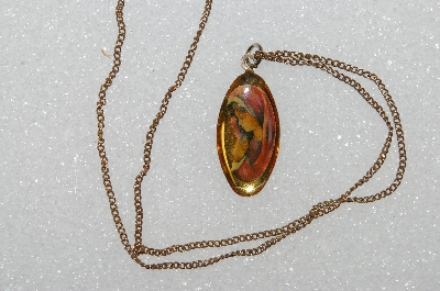 +MBA #S51-597   "Vintage Gold Tone Religious Pendant & Chain"