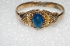 +MBA #S51-519   "Gold Plated Blue Glass Stone Bracelet"