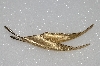 +MBA #S51-539   "Giovanini Gold Plated Double Leaf Brooch"