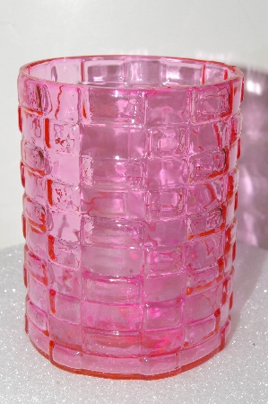 +MBA #S25-313   "2005 Set Of 2 Fancy Pink Class Candel Holder/Vase"