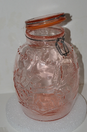+MBA #S25-001  "Older Large Pink Glass Storage Jar"