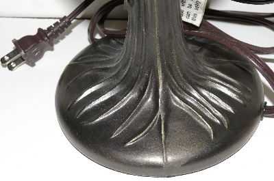 MBA #S25-019  "2003 Fancy Stained Glass Rose Lamp"