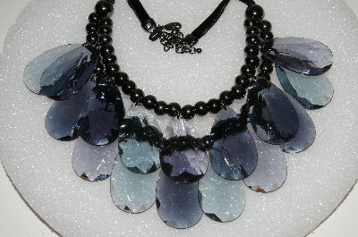 +MBA #S25-301   "Joan Rivers SHP 8/12 Double Strand Faceted Teardrop Necklace"