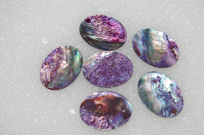 +MBA #S25-104   "Set Of 6 Purple Paua Shell Cabochons"