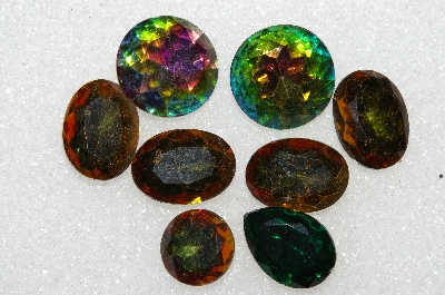 +MBA  #S25-283   "Vintage Lot Of 8 Large Glass Rhinestones"