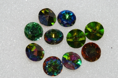 +MBA #S25-278   "Vintage Lot Of 10 Large Multi Colored Glass Rinestones"