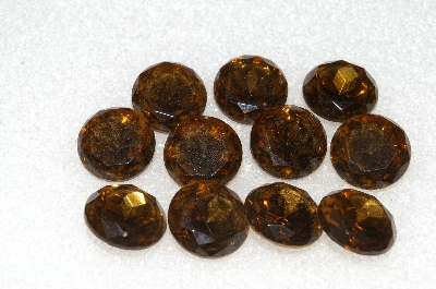 +MBA #S25-229   "Vintage Lot Of 11 Brown Round Cut Large Glass Rhinestones"