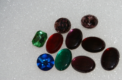 +MBA #S25-271   "Vintage Lot Of 10 Multi Shades & Cuts Glass Rhinestones"