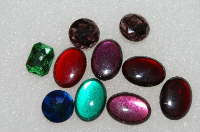+MBA #S25-271   "Vintage Lot Of 10 Multi Shades & Cuts Glass Rhinestones"
