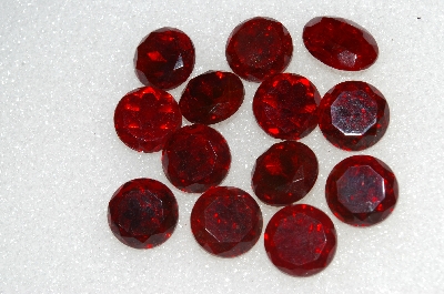 +MBA #S25-207   "Vintage Lot Of 13 Red Large Faceted Glass Rhinestones"