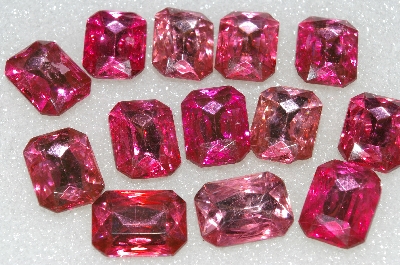 +MBA #S25-167   "Vintage Lot Of Pink Faceted Large Glass Rhinestones"