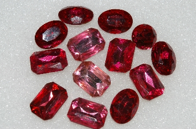 +MBA #S25-164   "Vintage Lot Of Pink Faceted Large Glass Rhinestones"