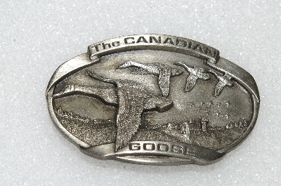 +MBA #S25-239   "Vintage Bergamot  Pewter 1983 "The Canadian Goose" Belt Buckle"