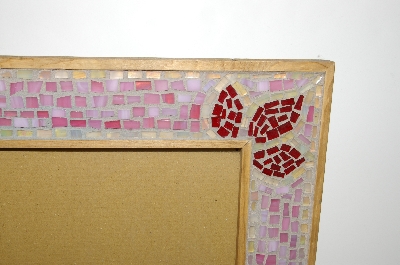+MBA #S29-299   " Hand Made Wooden Glass Mosiac Picture Frame"