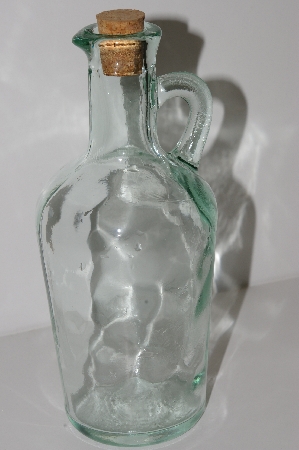 +MBA #S29-103   "2003 Riekes Spanish Green Glass Cruet With Cork Top"
