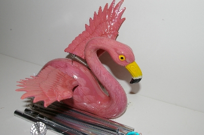 +MBA #S29-015    "2003 Windy Wings Pink Flamingo Wind Chime W/Moving Wings"