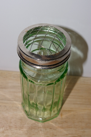 +MBA #S30-315   "2002 Set Of (2)  Small Depression Glass Green Frog Jar"