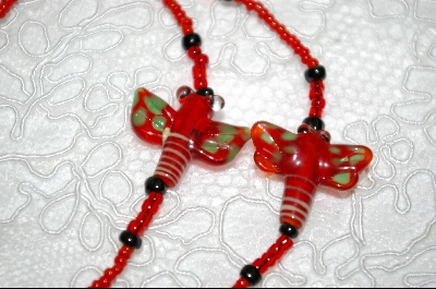+MBA #6742  "Red Glass Dragonflys