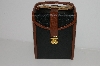 +MBA #S30-347   "Older Flip Out Bonded Leather Jewelry Case With Multi Compartments"