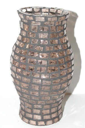 +MBA #S30-216   "Hand Made Pink Stained Glass Hurricane Candle Shade"