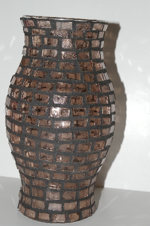 +MBA #S30-216   "Hand Made Pink Stained Glass Hurricane Candle Shade"