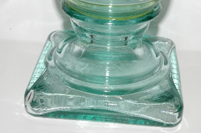 +MBA #S30-135   "2003 Riekes Spanish Green Glass Footed Tulip Vase""