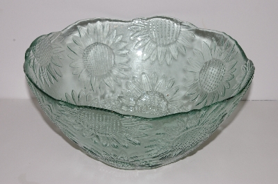+MBA #S30-187   "Older Large Green Glass Daisy Bowl"